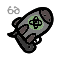 Nuclear Gun - weapon icon from Mewgenics