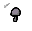 Purple Mushroom - weapon icon from Mewgenics
