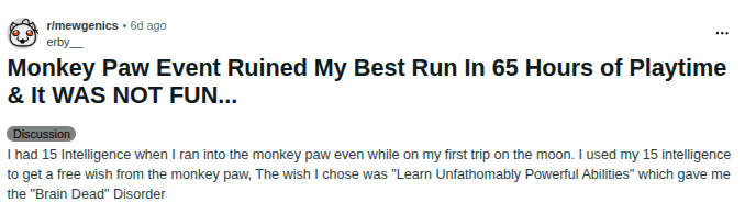 reddit story monkey paw